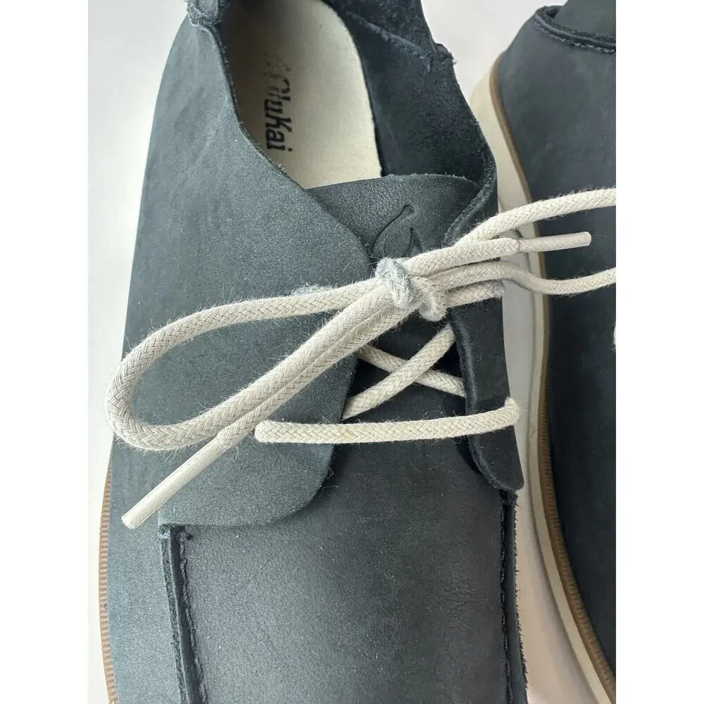 Olukai Holokai Leather Comfort Casual Shoes Carbon Gray Loafer Men's Size 9.5 - Picture 4 of 16